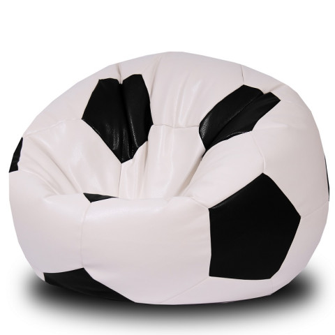 Кресло Мяч Экокожа бело-черный размер XL